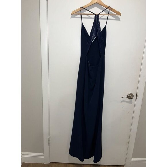 Lovers and Friends Navy Blue Helena Gown Maxi Dress Women size 4 - Picture 8 of 12
